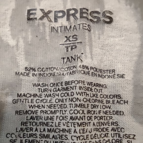 EXPRESS INTIMATES SHEER GRAY WITH SMUDGY LIP PRINTS RACERBACK TOP - Picture 3 of 3